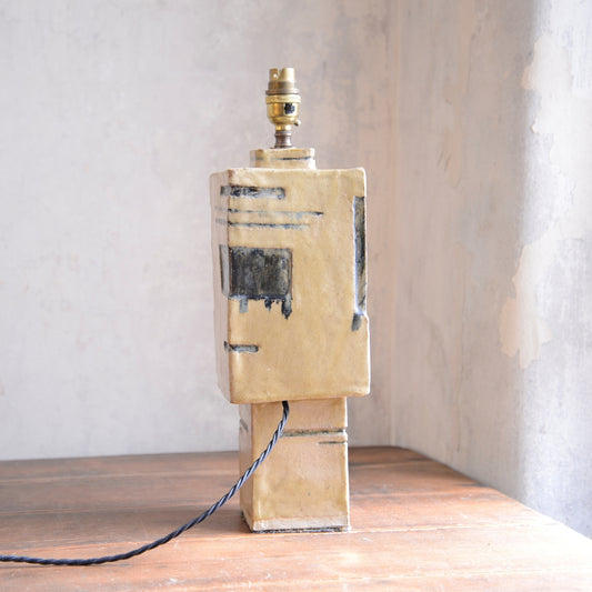 70’s Slab Built Studio Pottery Table Lamp