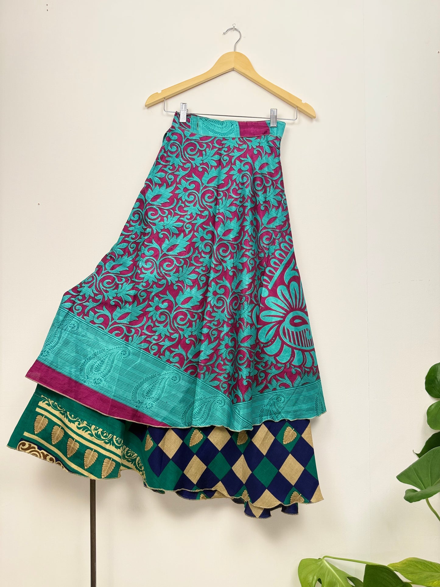 Vintage Saree Silk Wrap Skirt