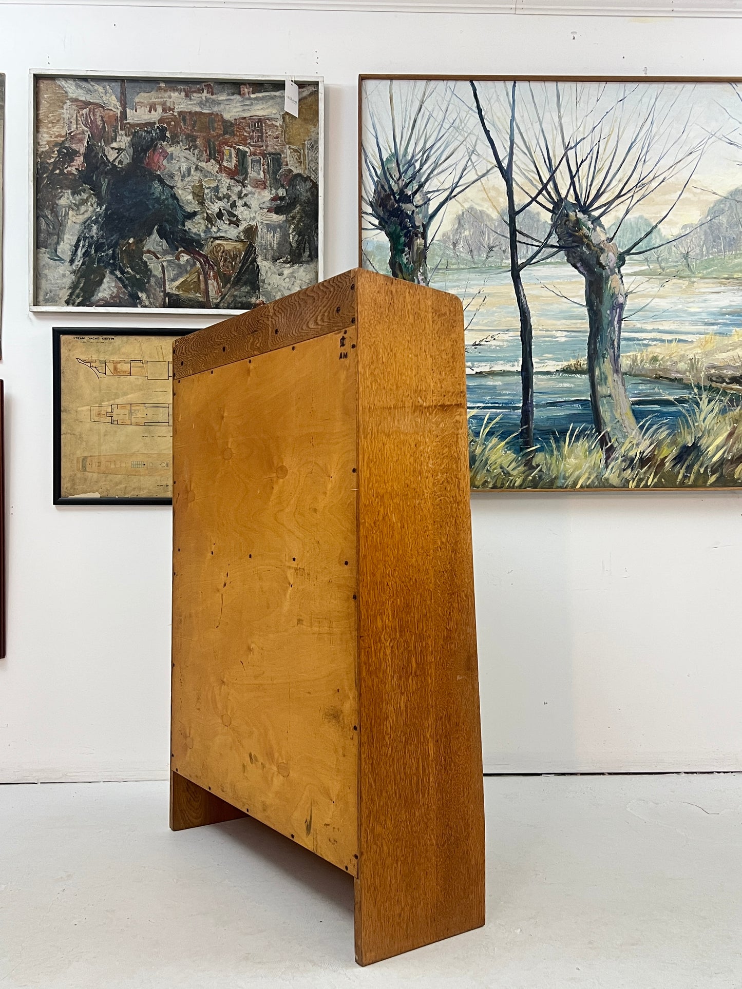 A 1950's Oak Open Bookcase