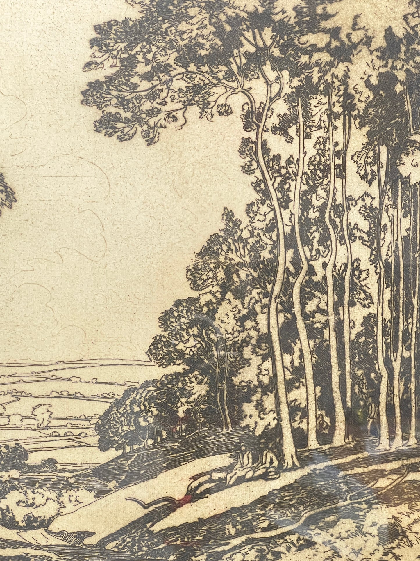 Cotswolds Treeline Engraving | Sir Alfred East (British 1849 - 1913)