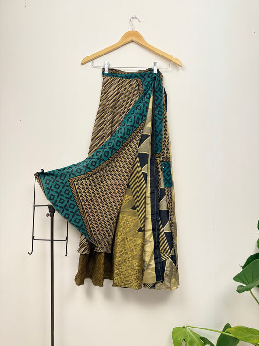 Vintage Saree Silk Wrap Skirt