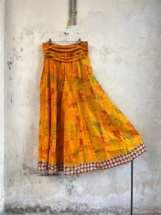Vintage Saree Silk Pleated Skirt