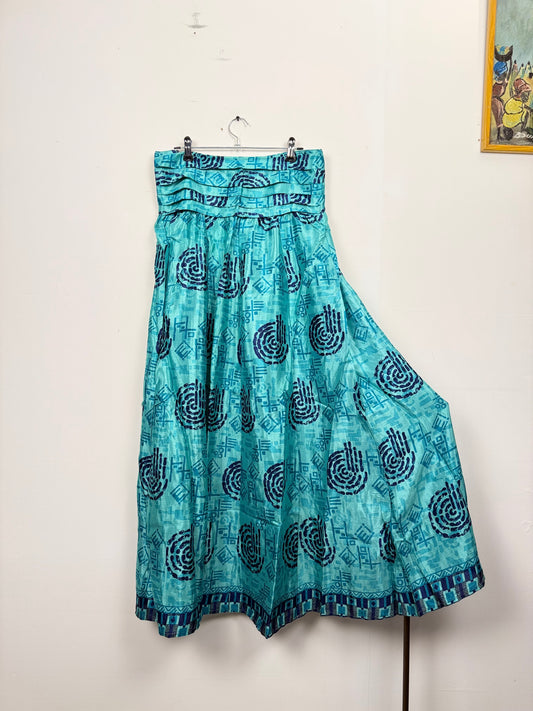 Vintage Saree Silk Pleated Skirt