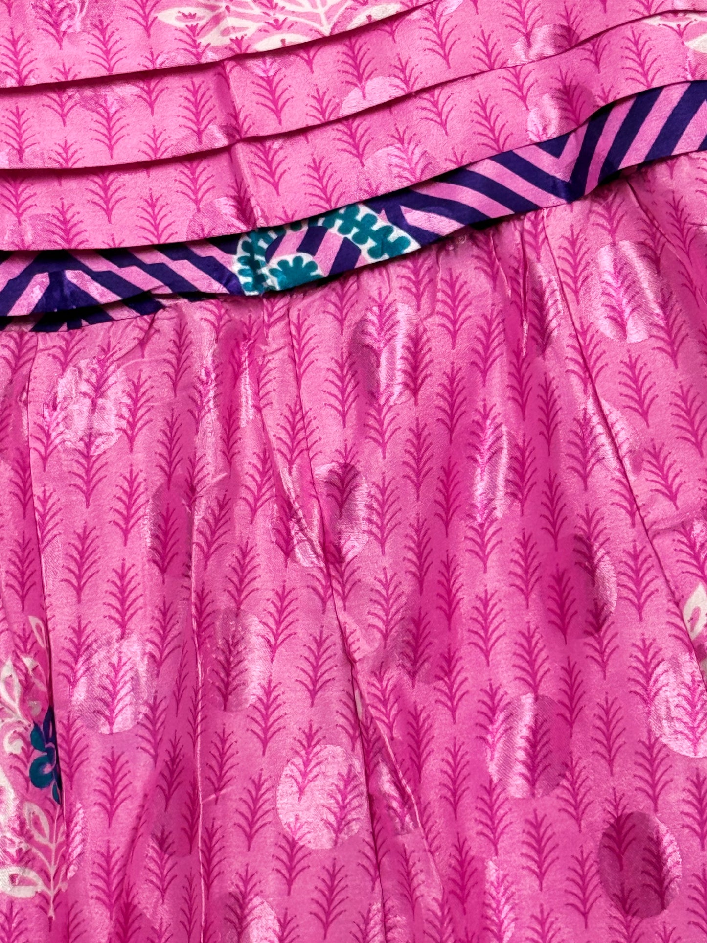 Vintage Saree Silk Pleated Skirt