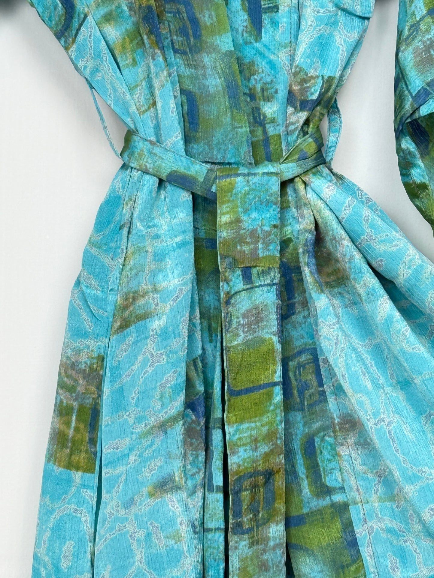 Vintage Saree Silk Kimono / Duster - Long