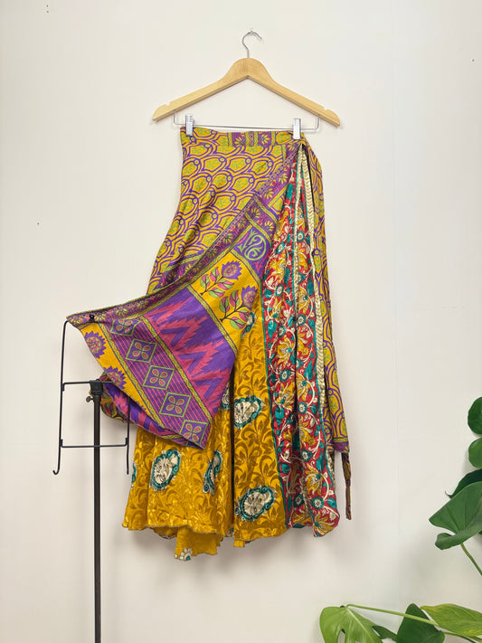 Vintage Saree Silk Wrap Skirt