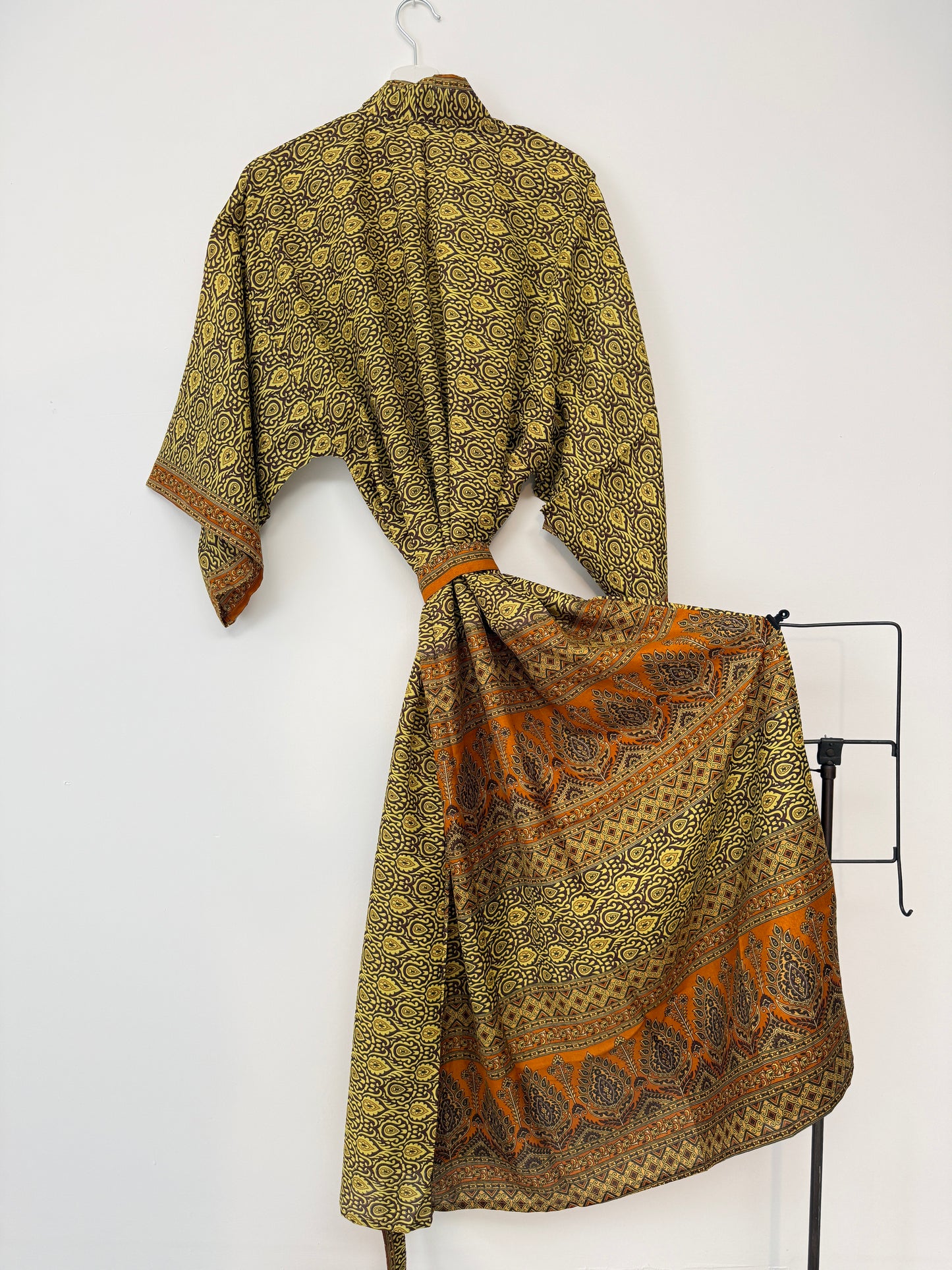 Vintage Saree Silk Kimono / Duster - Long