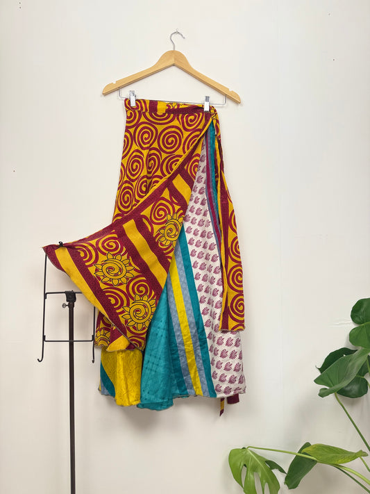 Vintage Saree Silk Wrap Skirt