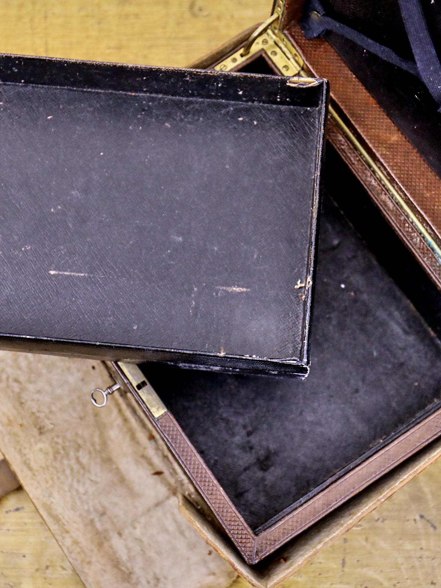 A Leather Correspondence Box in manner of Asprey of London c1860.