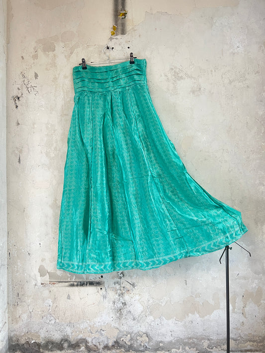 Vintage Saree Silk Pleated Skirt