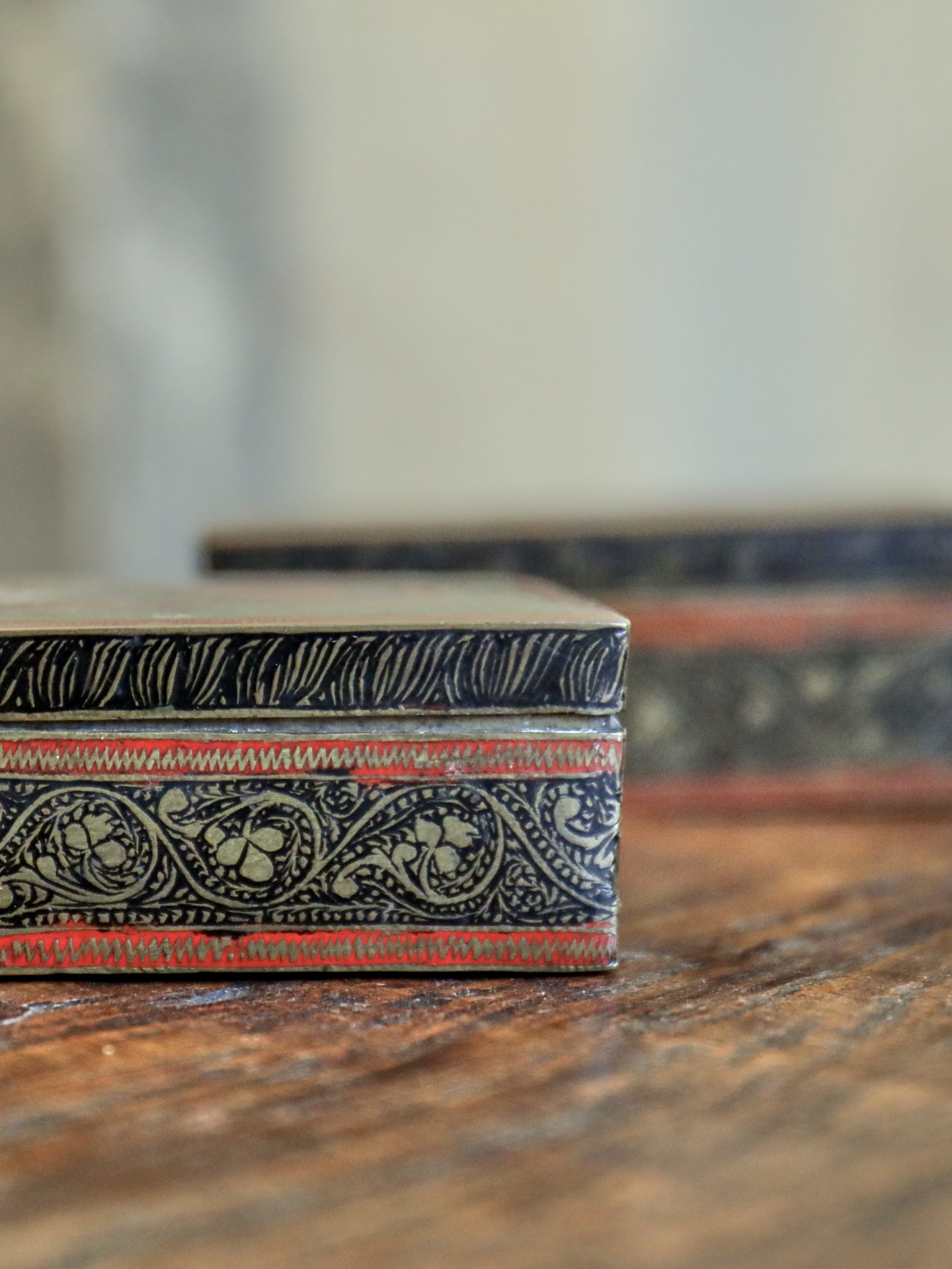 A Pair of Kashmir Brass Trinket Boxes