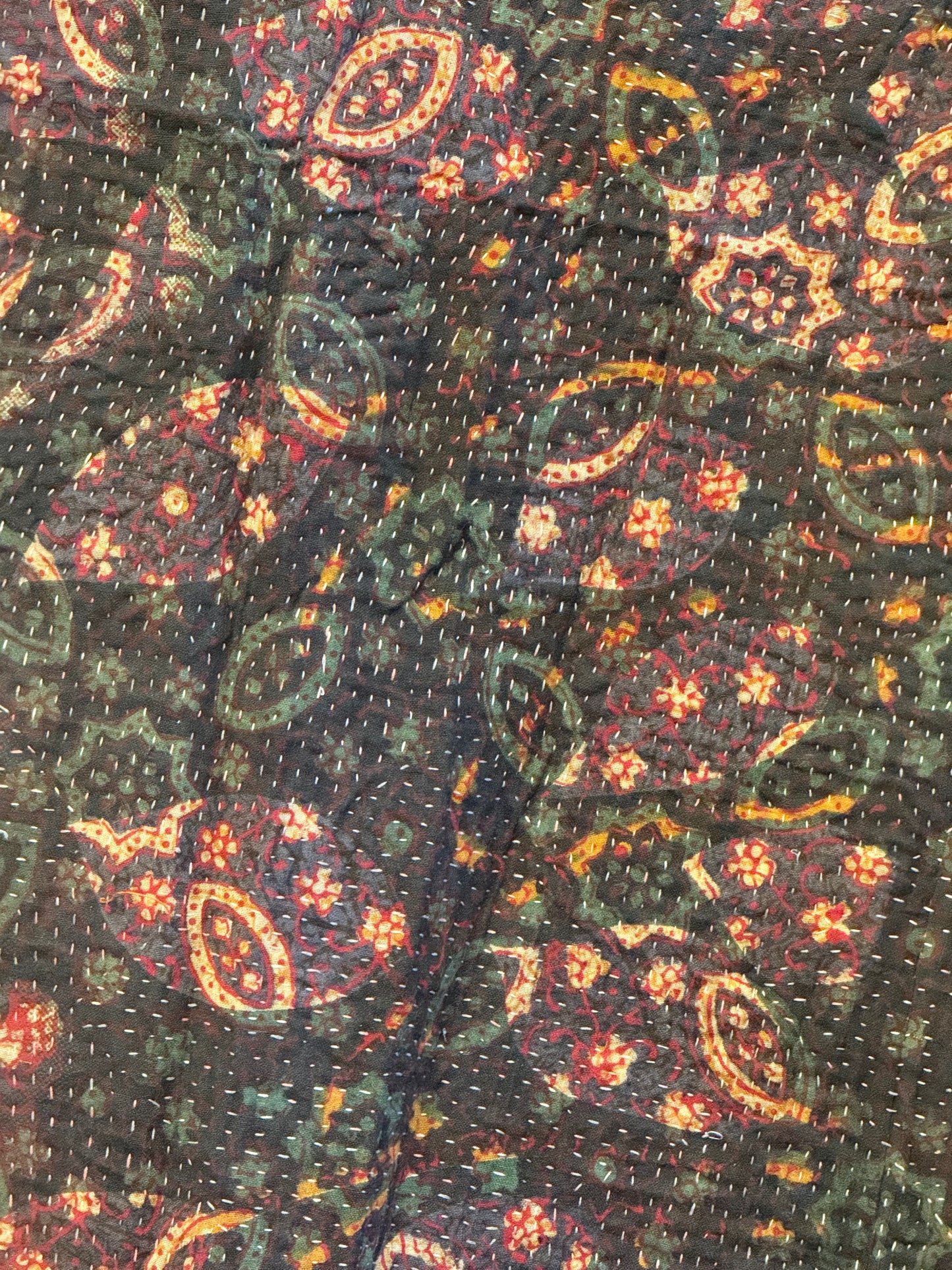 A Finestitch Indigo Kantha Quilt with Indigo over-print