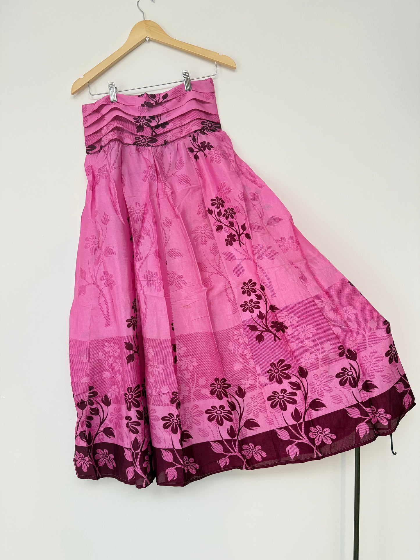 Vintage Saree Silk Pleated Skirt