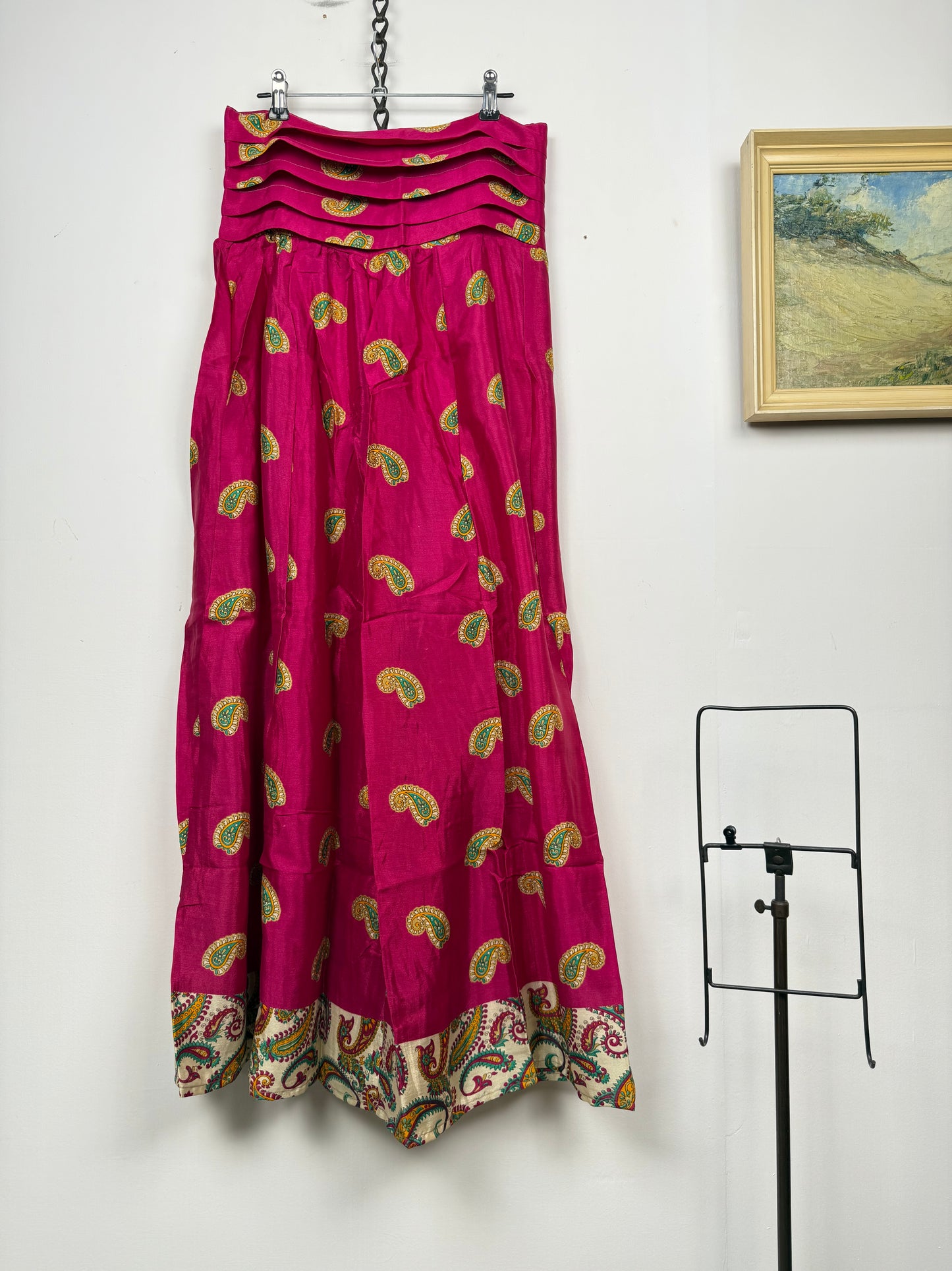 Vintage Saree Silk Pleated Skirt