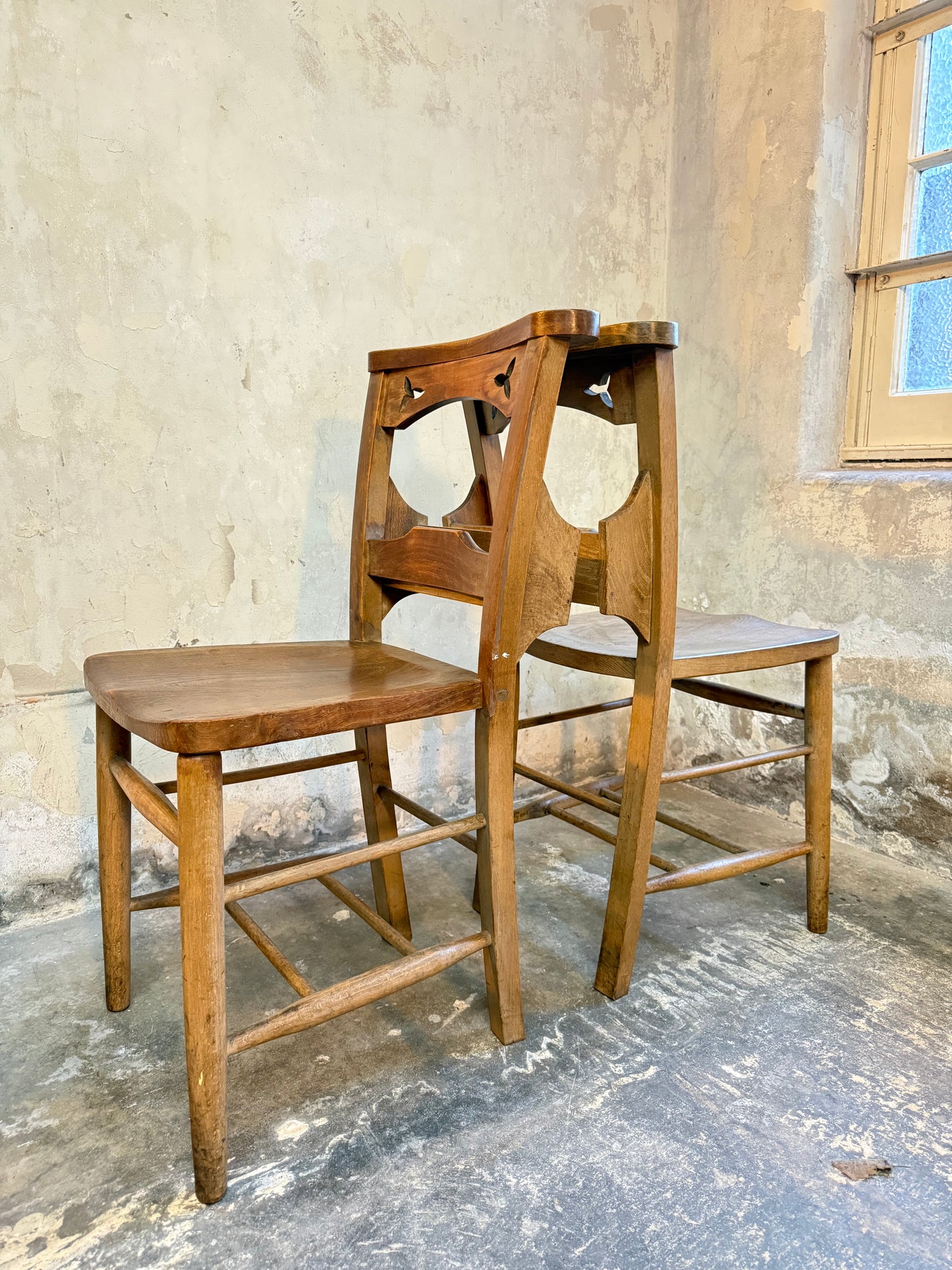 Elm & Beech Chapel Chairs c1920