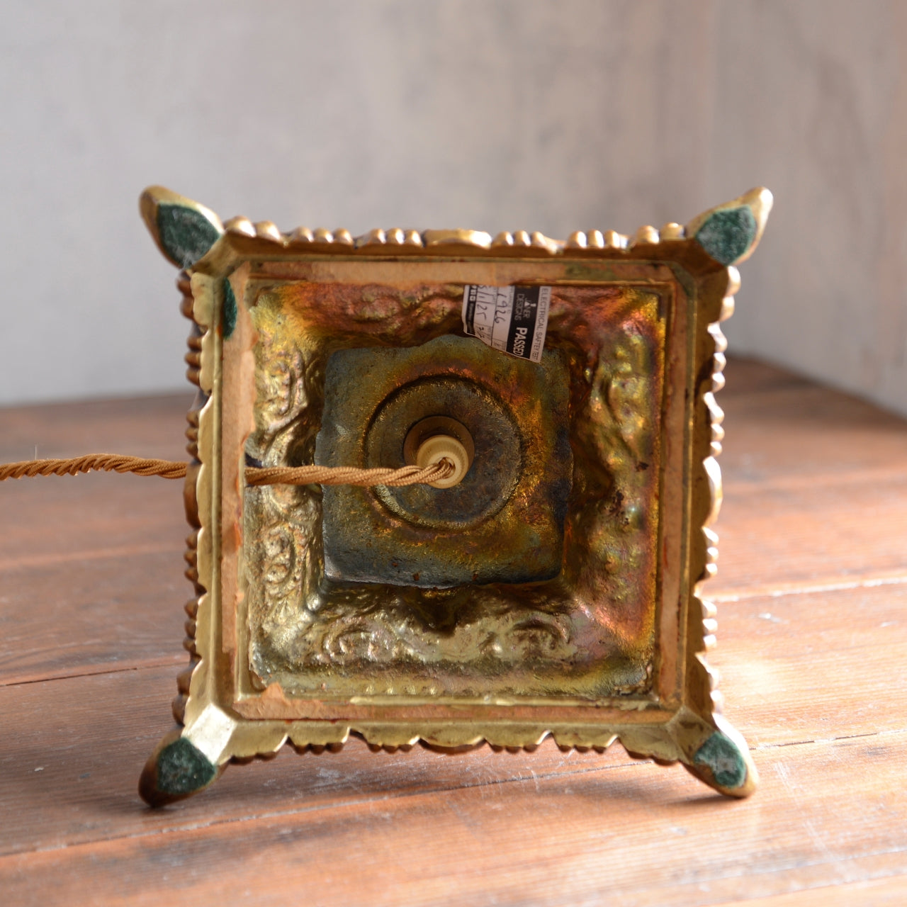 Tall Brass Column Table Lamp