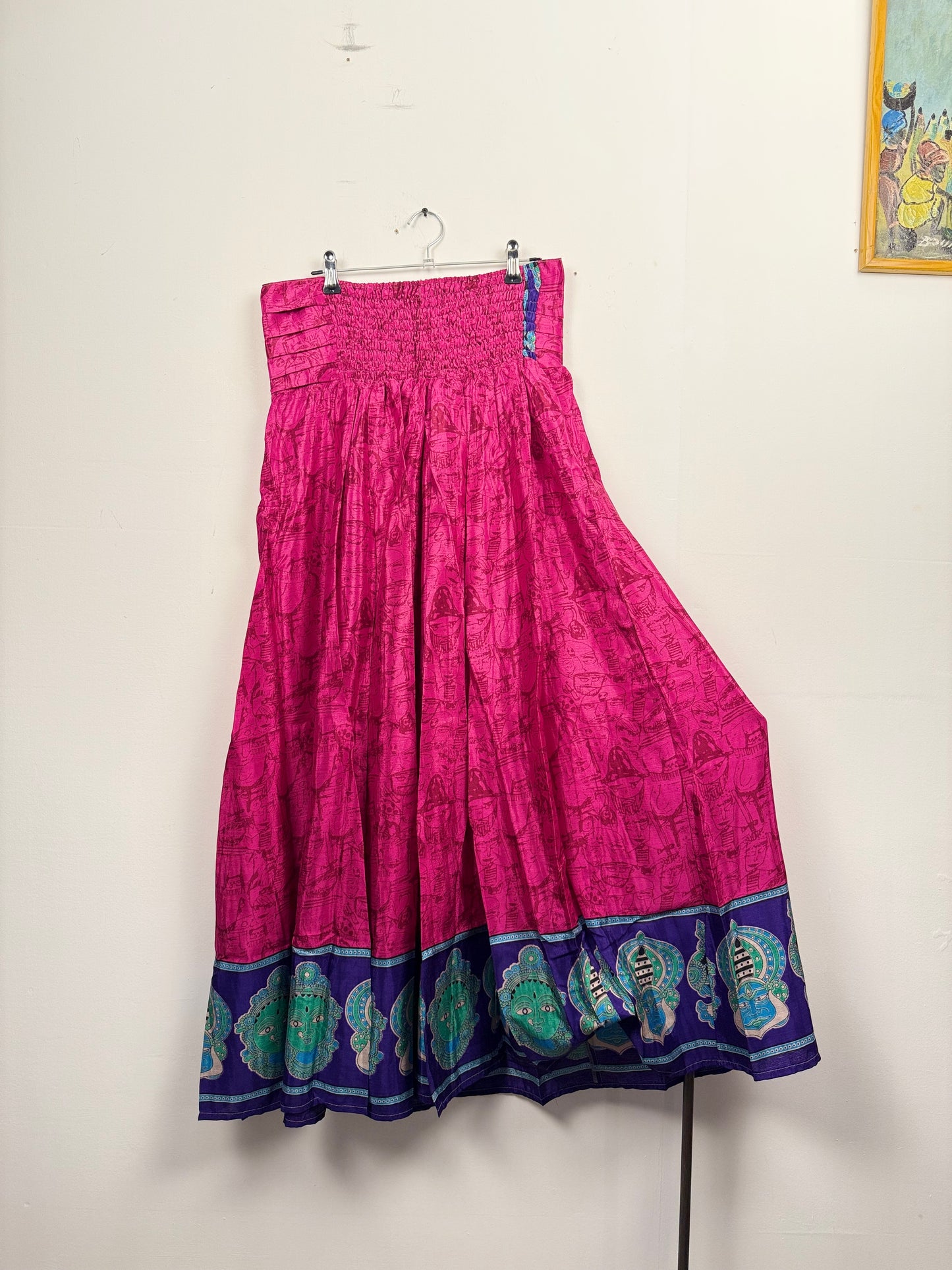 Vintage Saree Silk Pleated Skirt
