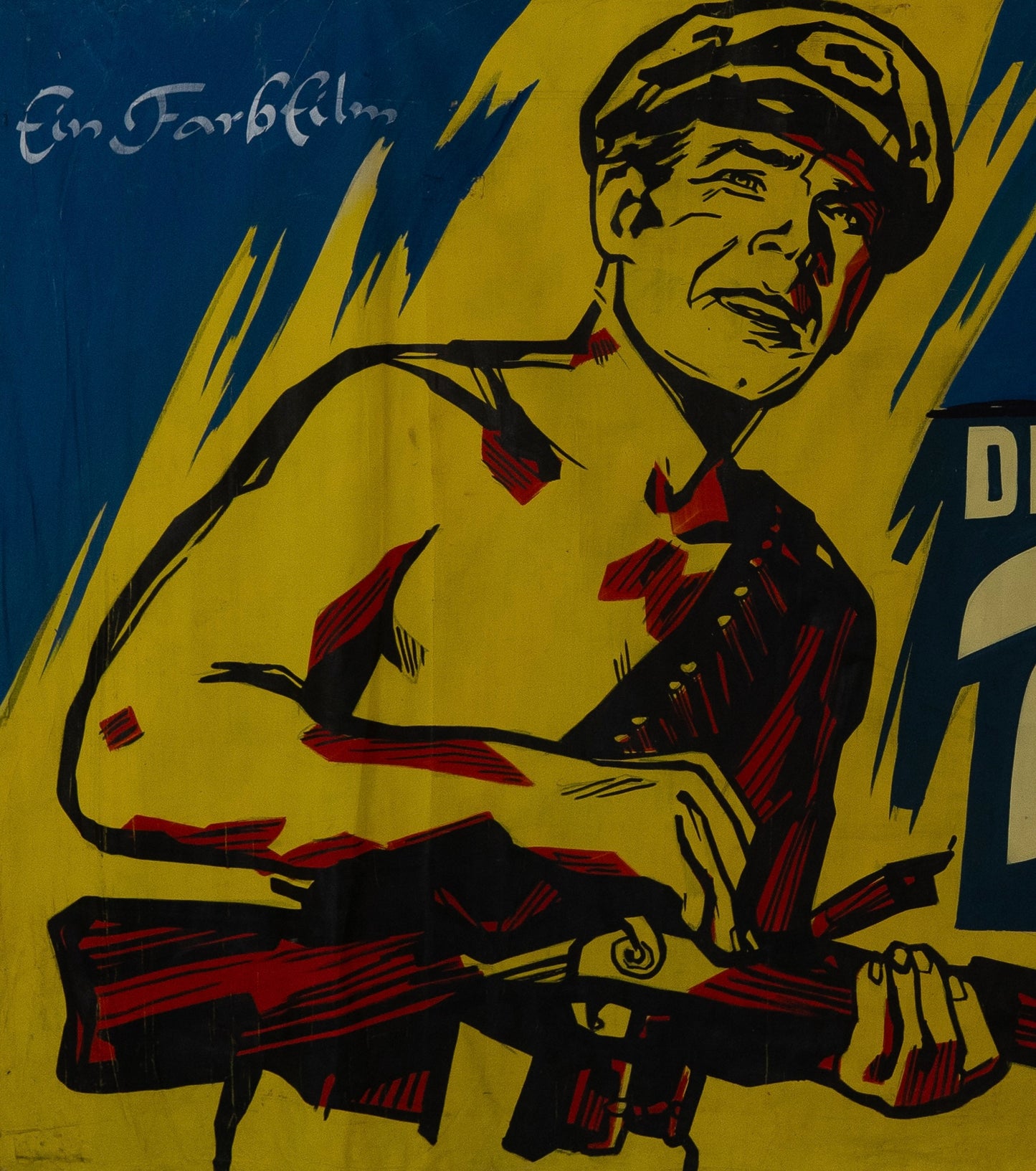 1960s German Hand Painted Cinema Banner - Der Rebell von Java