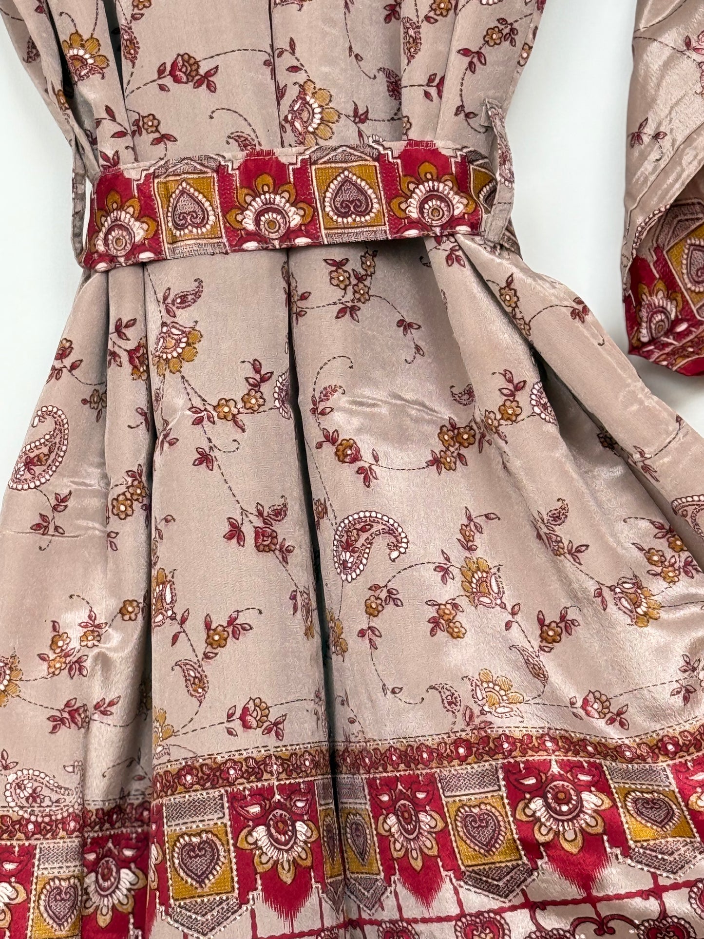 Vintage Saree Silk Kimono / Duster - Long
