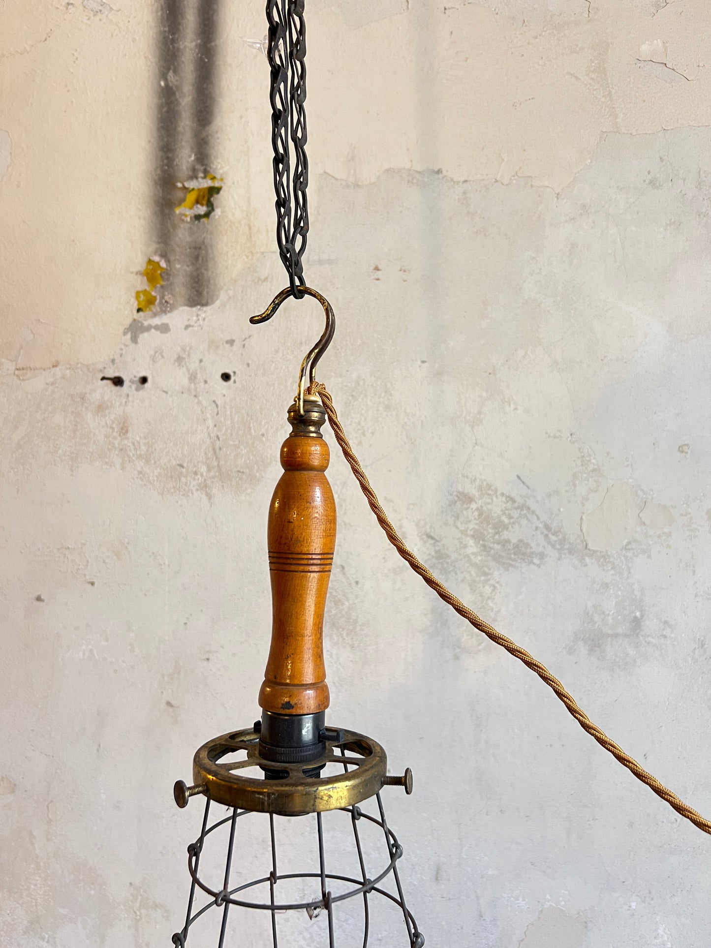 Boxwood & Brass Inspection Lamp c1920