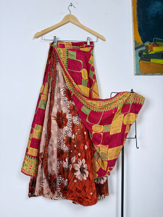 Vintage Saree Silk Wrap Skirt