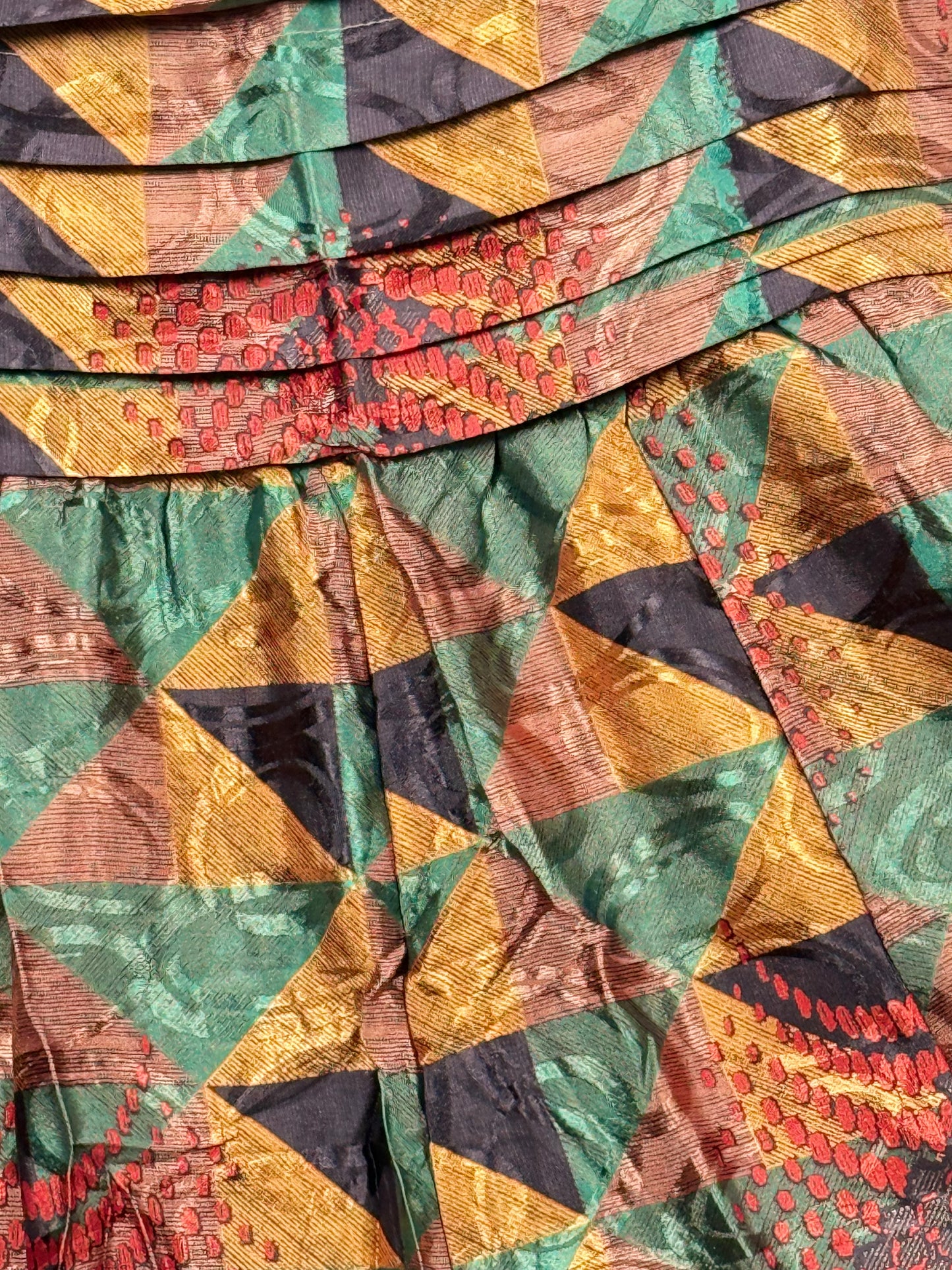 Vintage Saree Silk Pleated Skirt
