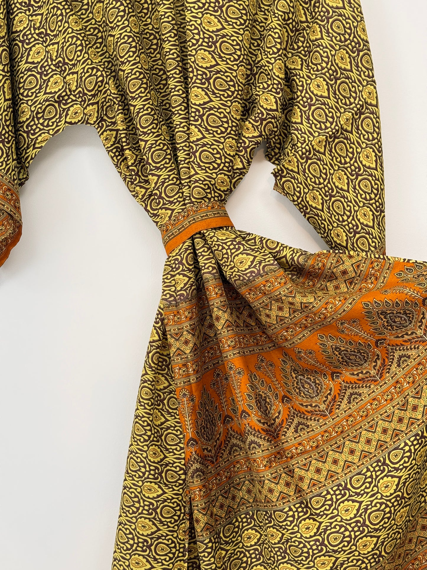 Vintage Saree Silk Kimono / Duster - Long