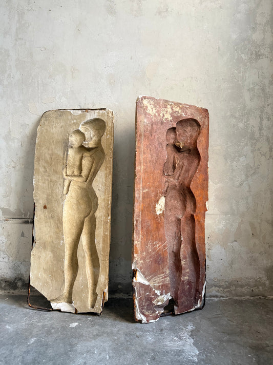 A Pair of Mother & Child Plaster Casting Moulds