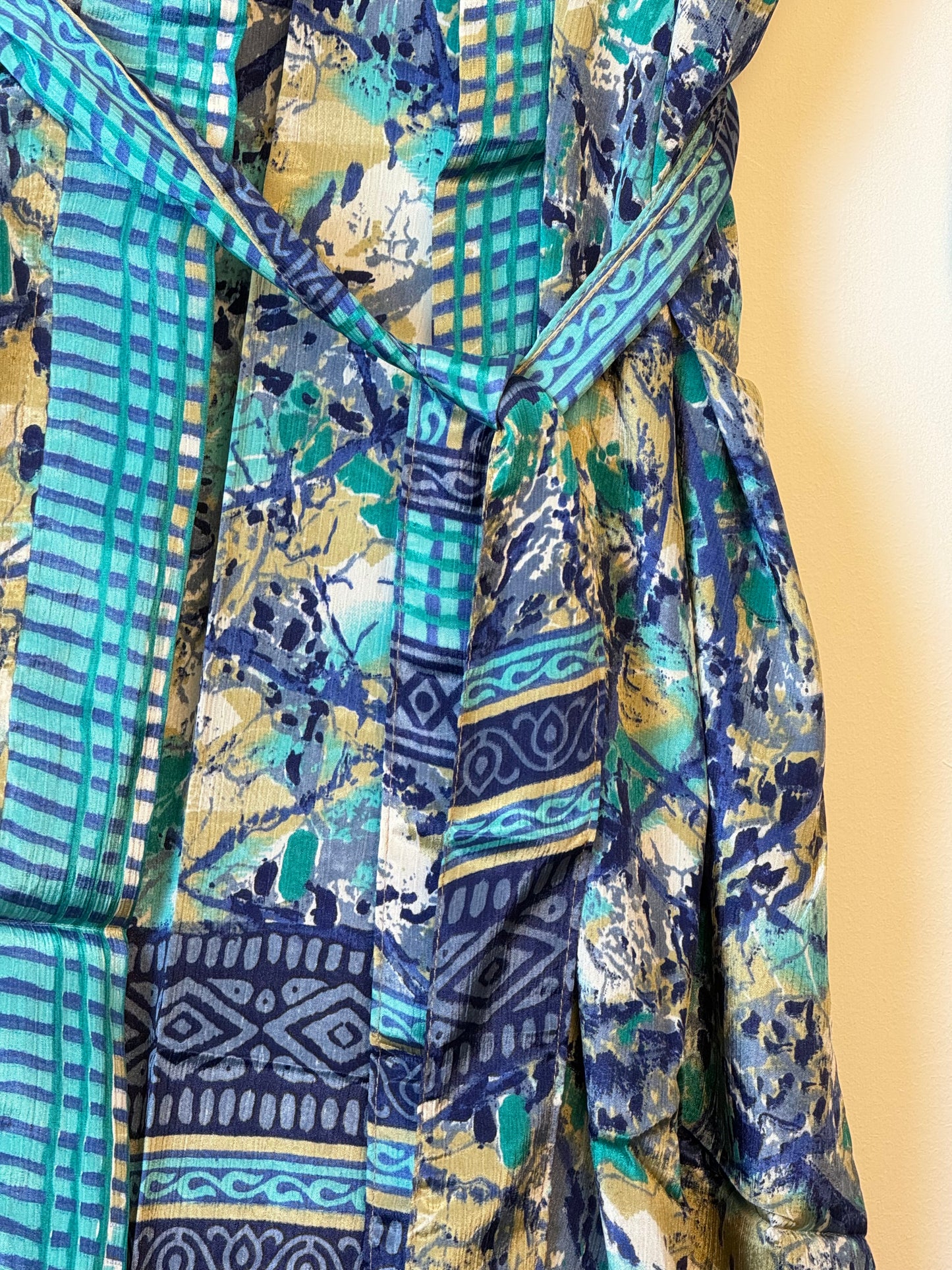 Vintage Saree Silk Kimono / Duster - Long