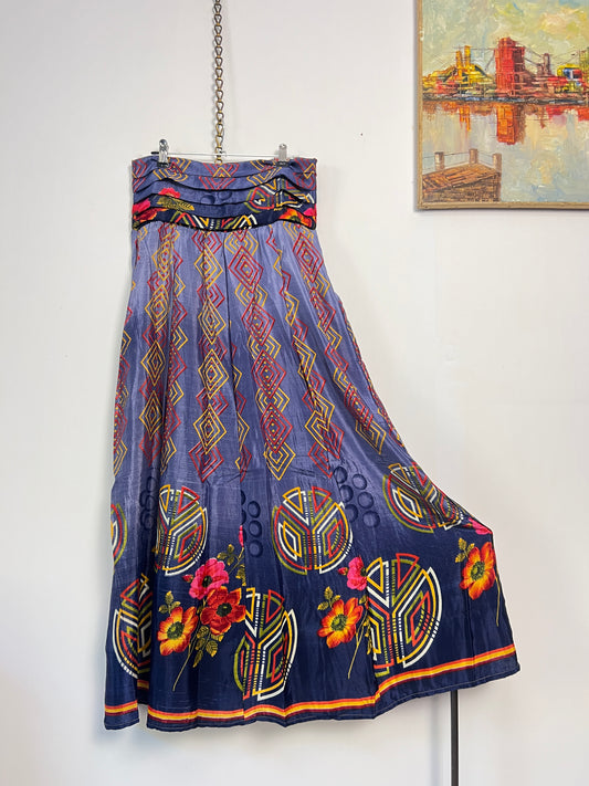 Vintage Saree Silk Pleated Skirt
