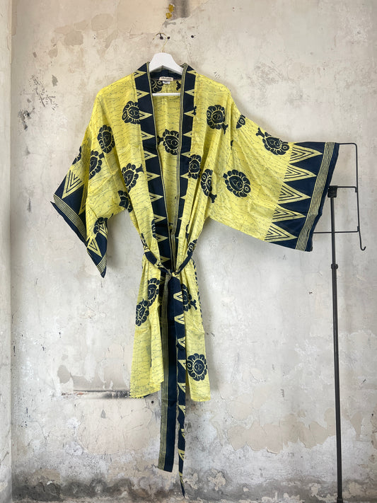 Vintage Saree Silk Kimono / Duster - Short