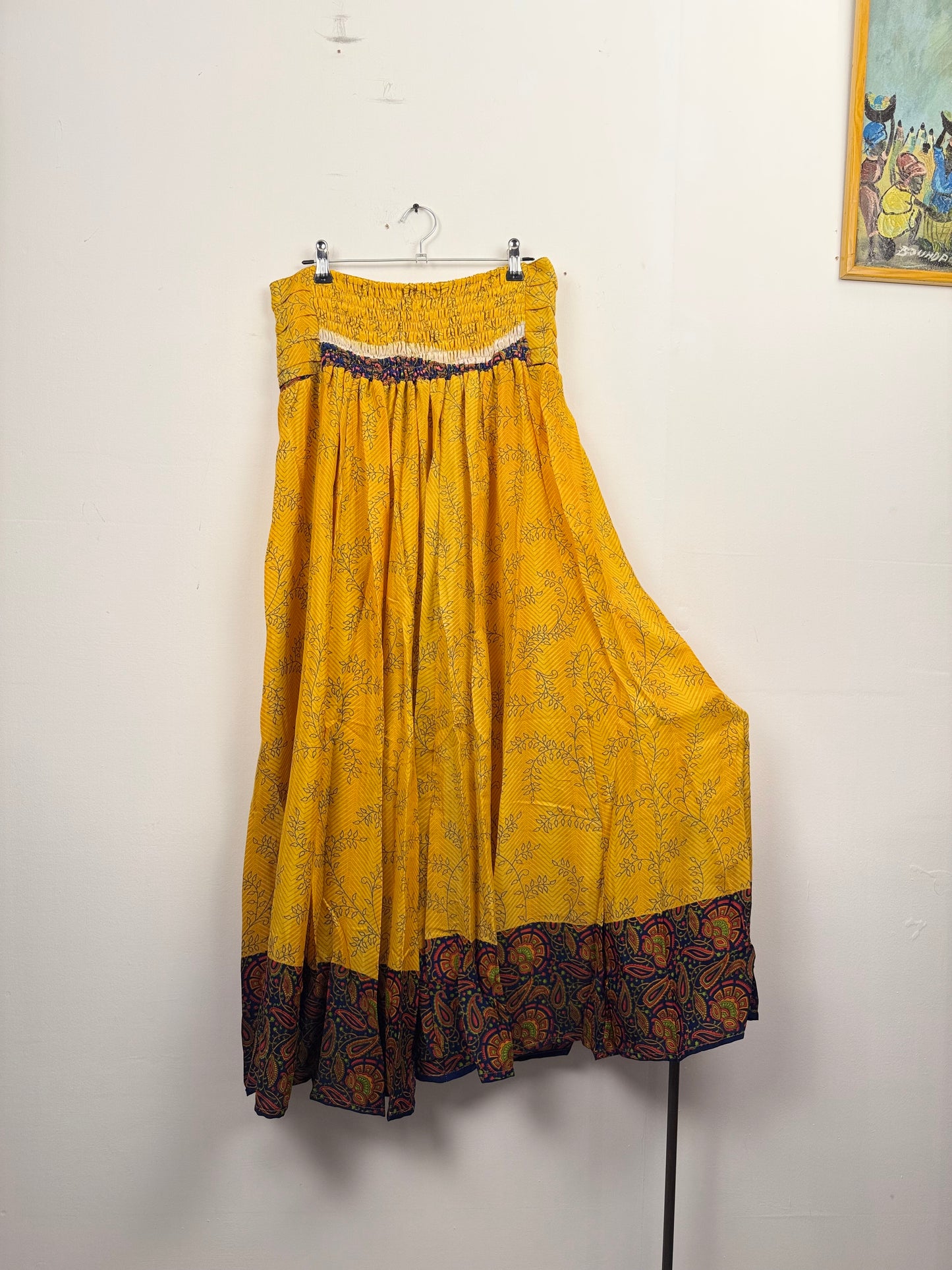 Vintage Saree Silk Pleated Skirt