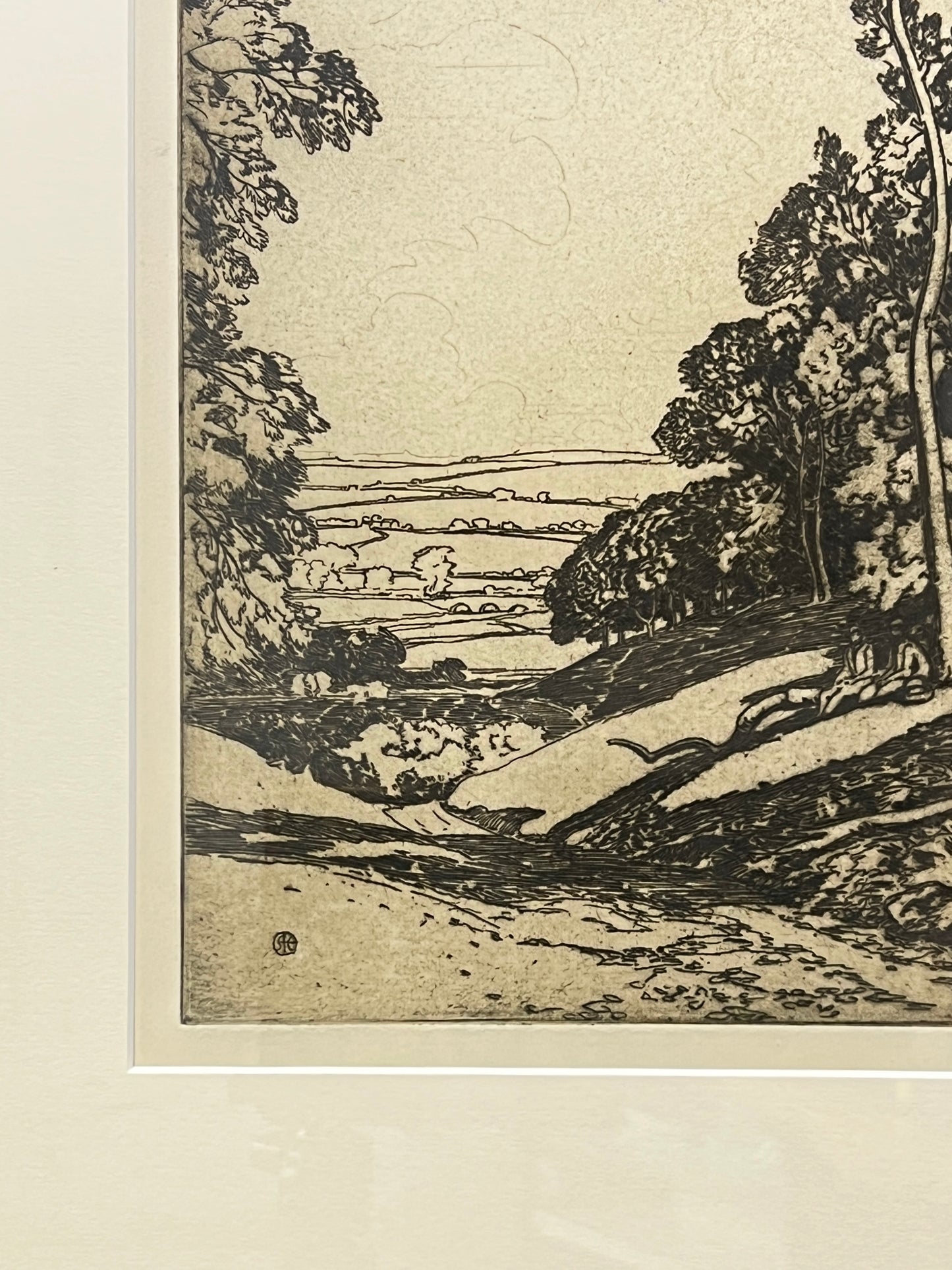 Cotswolds Treeline Engraving | Sir Alfred East (British 1849 - 1913)