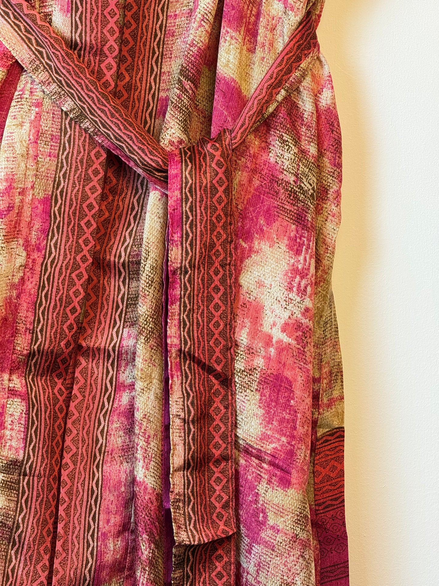 Vintage Saree Silk Kimono / Duster - Long