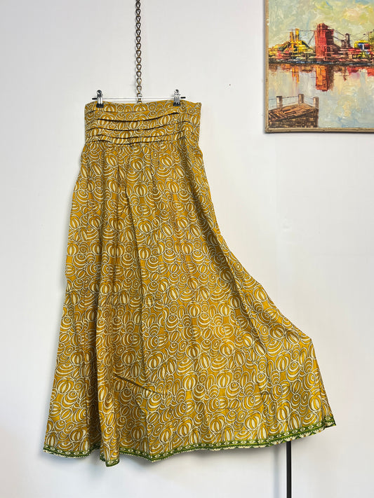 Vintage Saree Silk Pleated Skirt