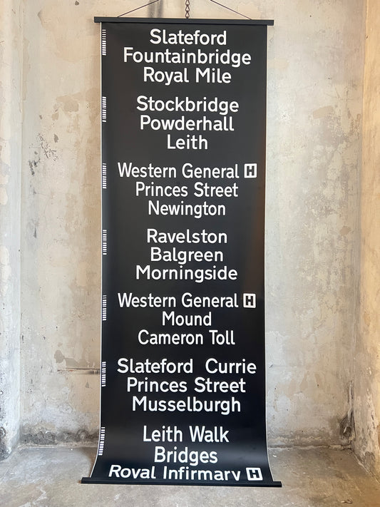 Edinburgh Destination Bus Blind - Slateford Fountainbridge Royal Mile