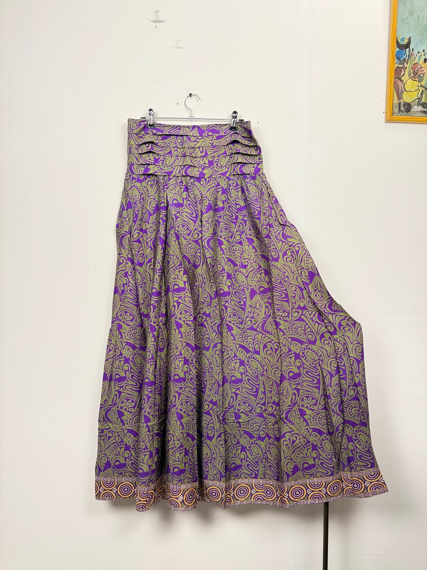 Vintage Saree Silk Pleated Skirt