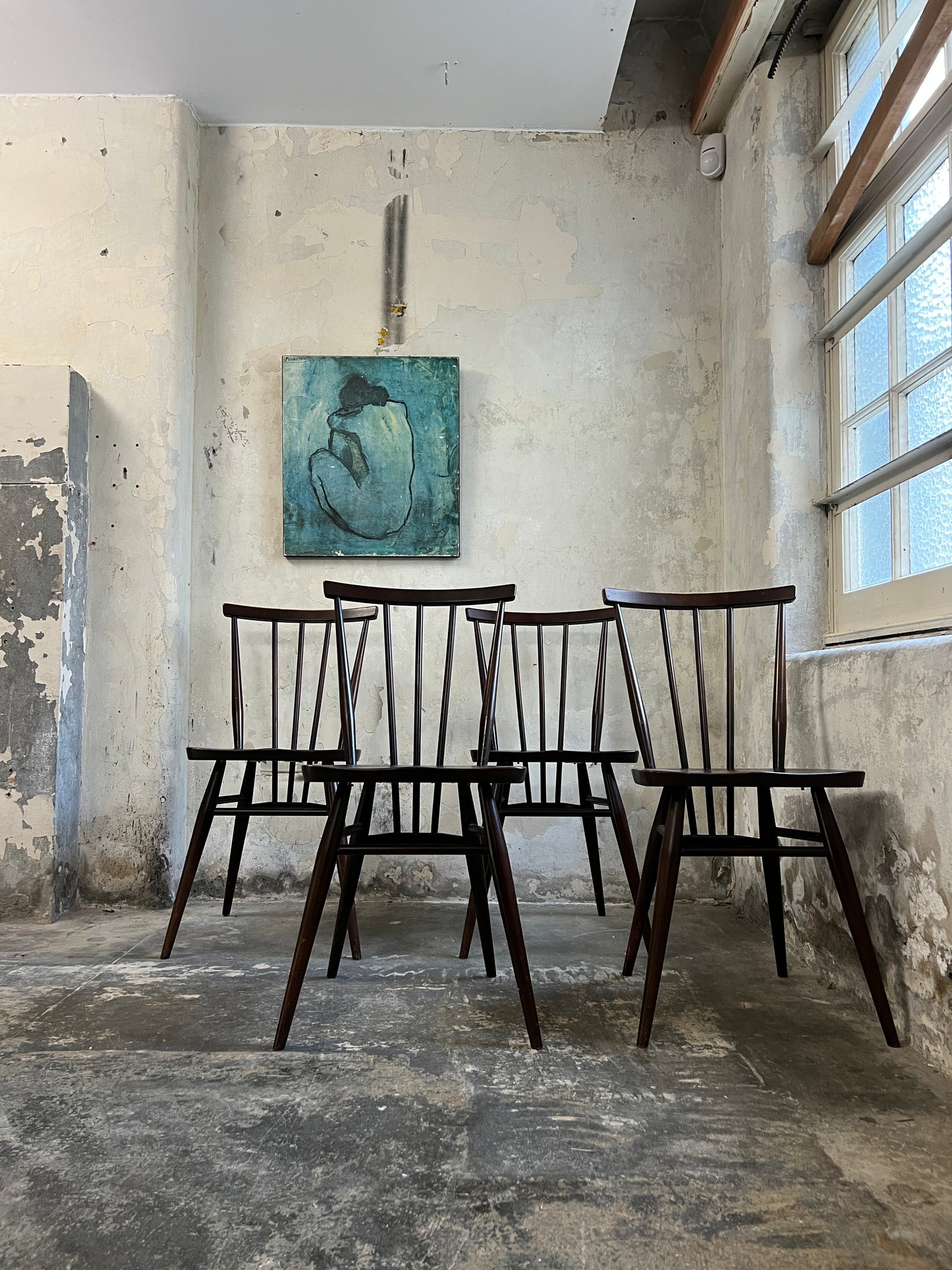 Pair 1960’s Ercol 391 Stick Leg Chairs
