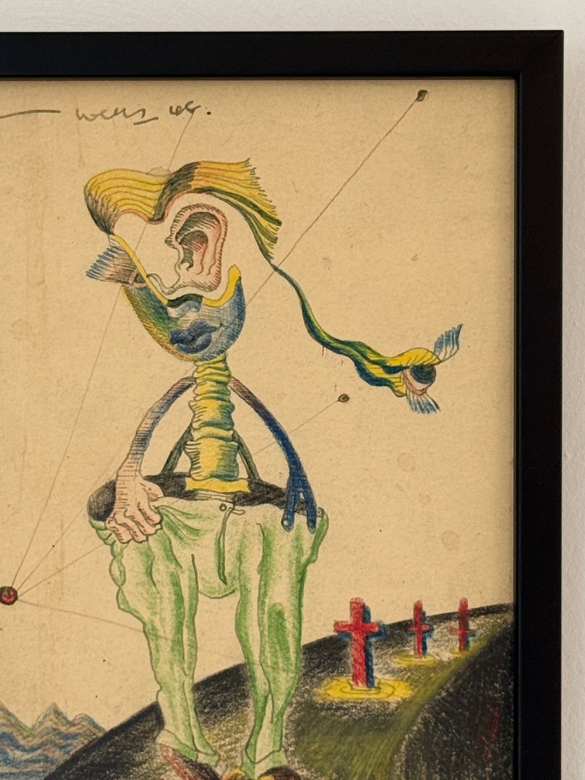 Surrealist Figure in a Landscape - RENDELL WELLS, Scottish | 1911-1997