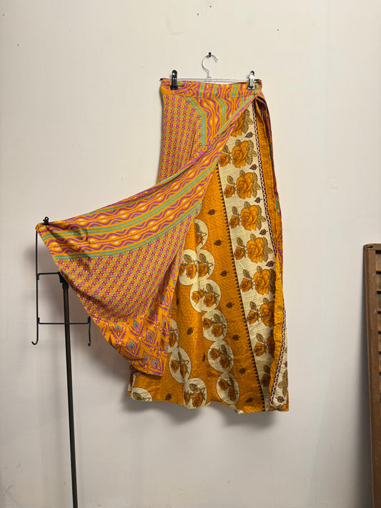 Vintage Saree Silk Wrap Skirt