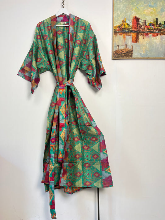 Vintage Saree Silk Kimono / Duster - Long - Special Order