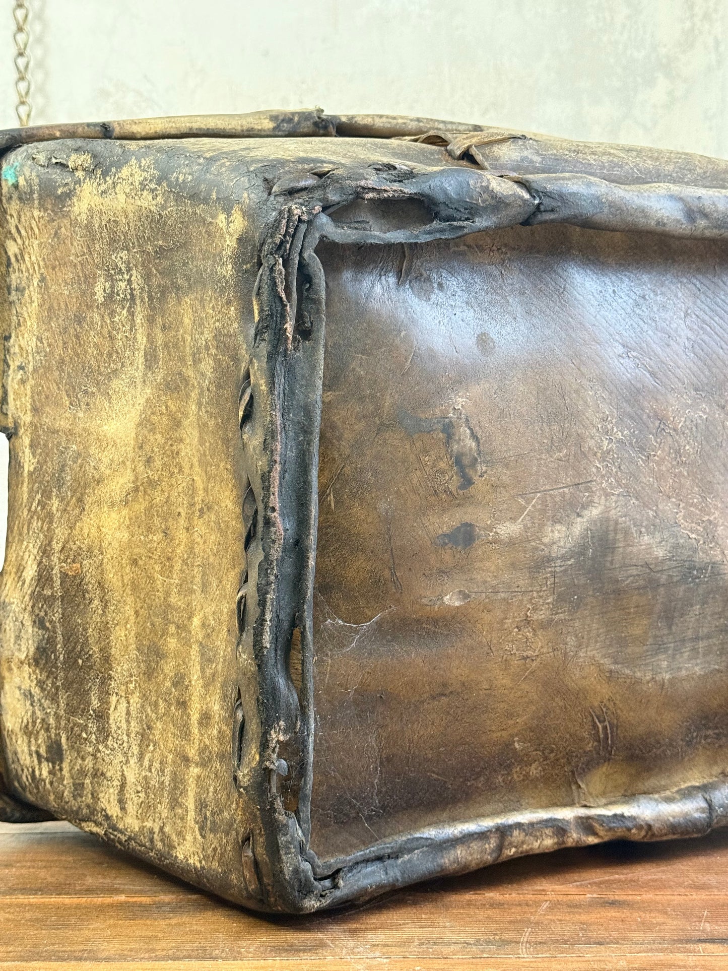 19th Century Buffalo Rawhide Mill Bucket - No 1