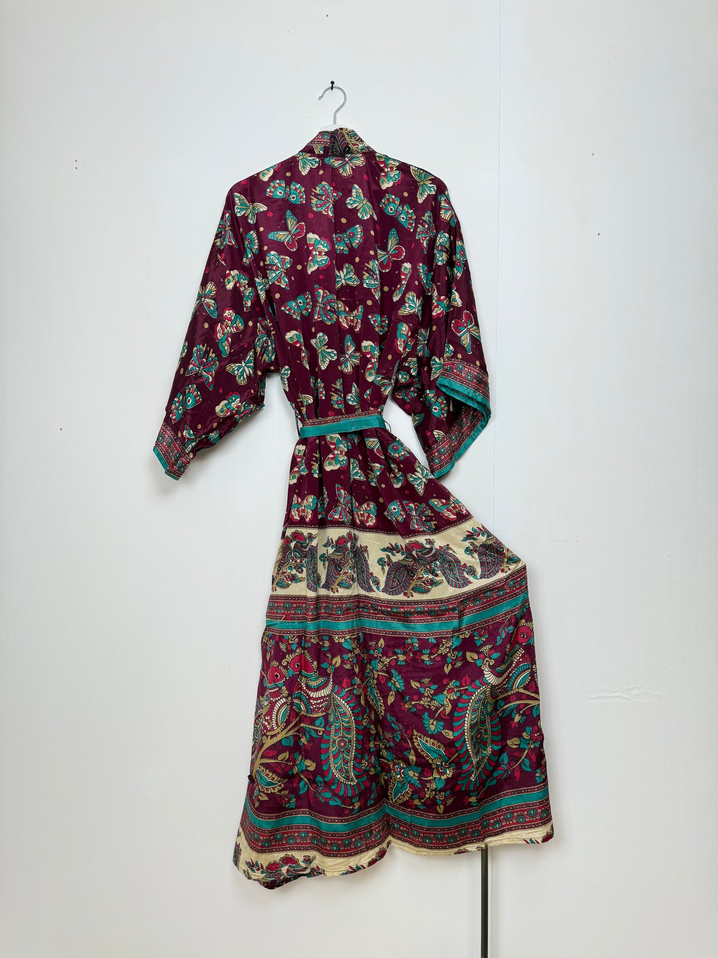 Vintage Saree Silk Kimono / Duster - Long