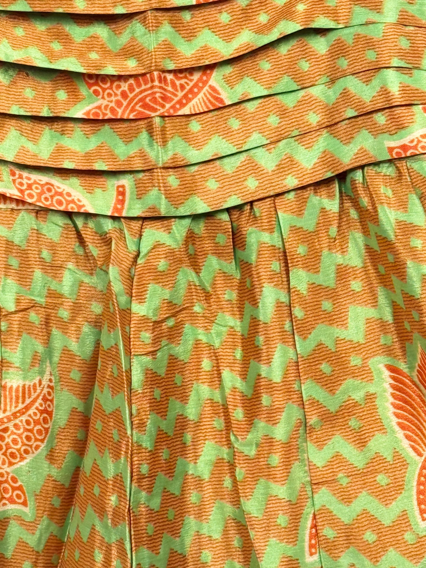 Vintage Saree Silk Pleated Skirt