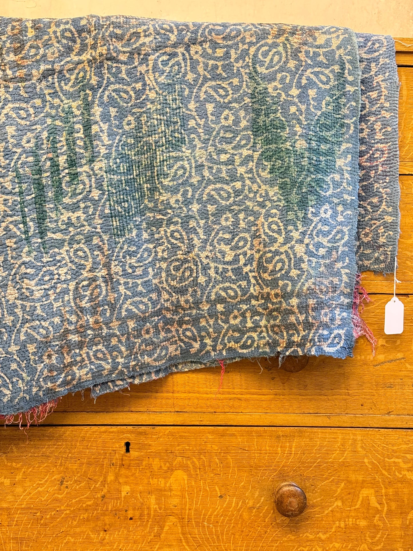 A Finestitch Indigo Kantha Quilt with Indigo over-print.