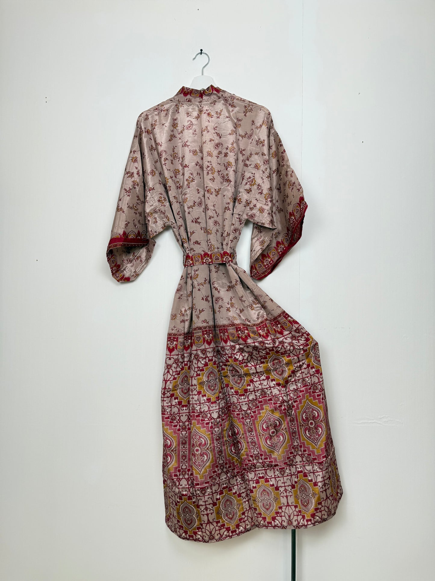 Vintage Saree Silk Kimono / Duster - Long