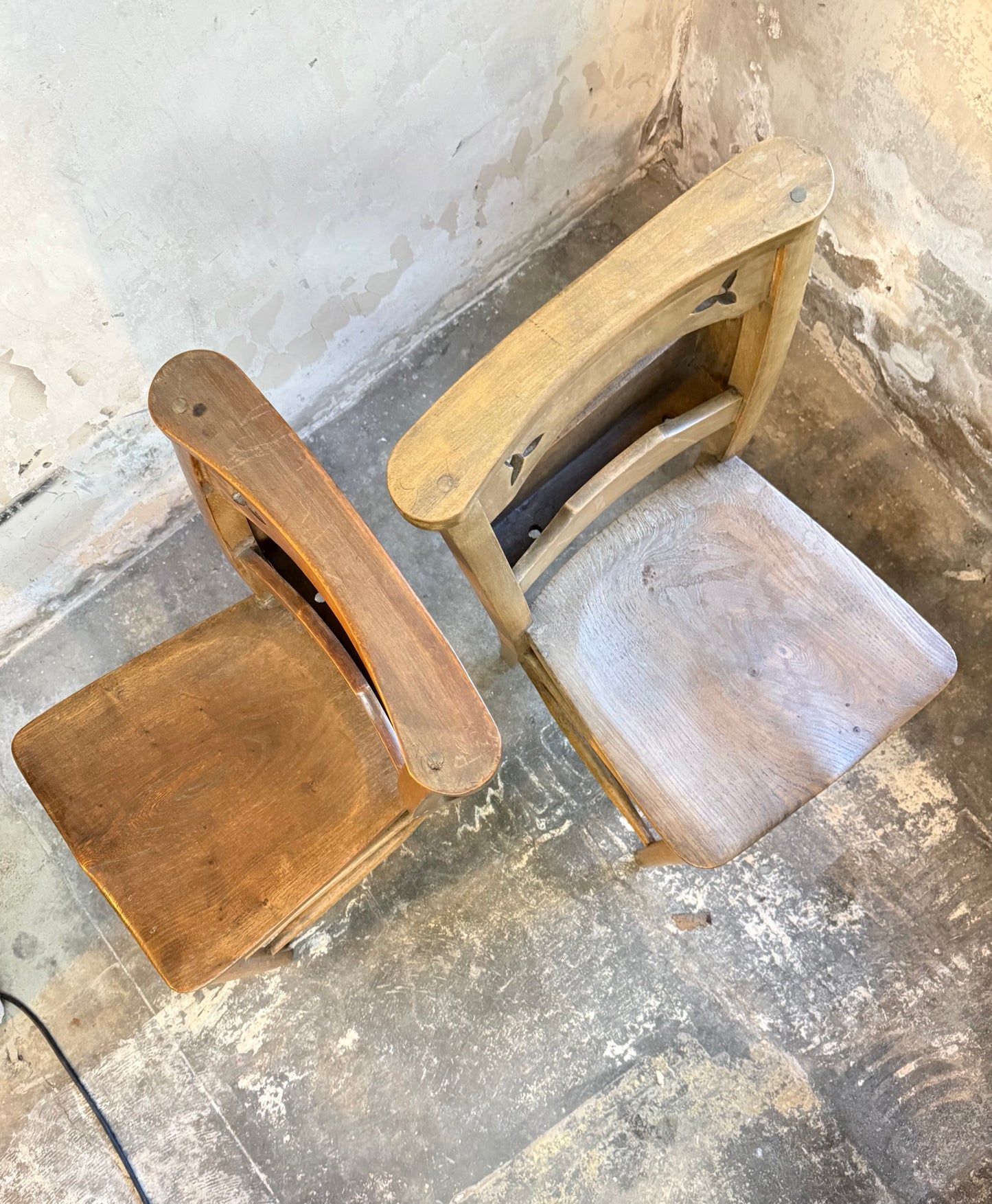 Elm & Beech Chapel Chairs c1920