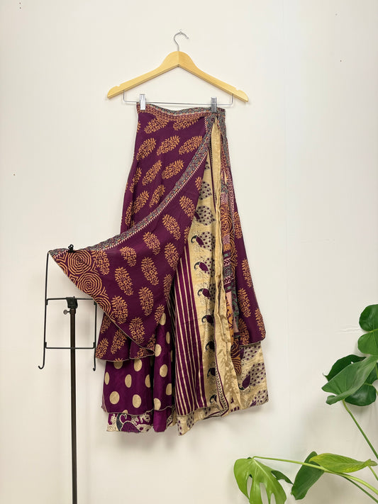 Vintage Saree Silk Wrap Skirt