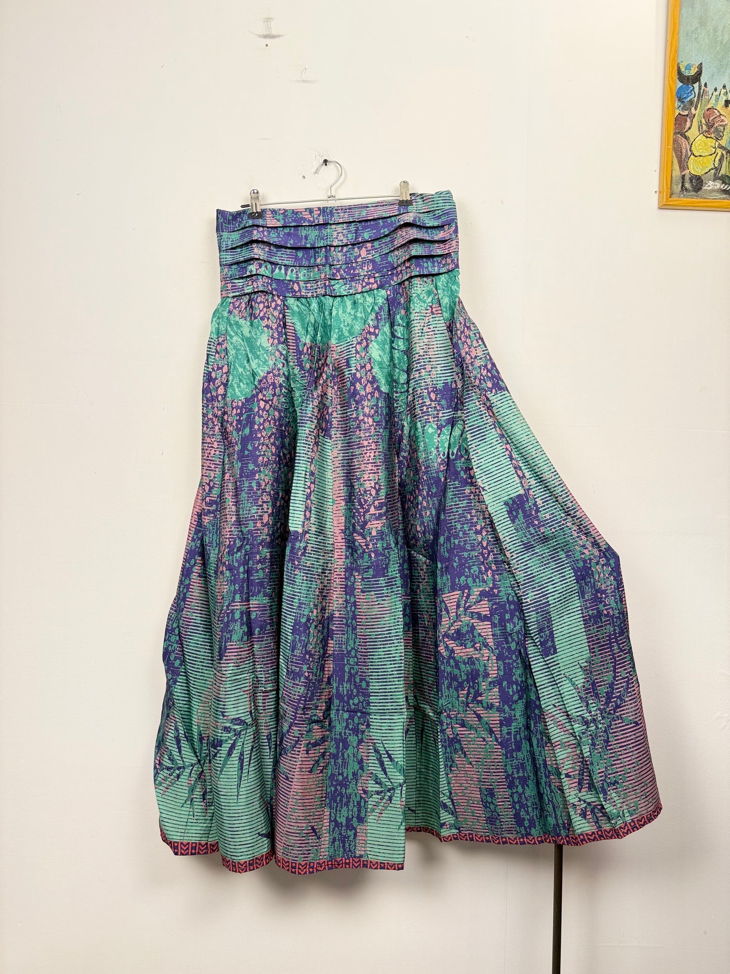 Vintage Saree Silk Pleated Skirt