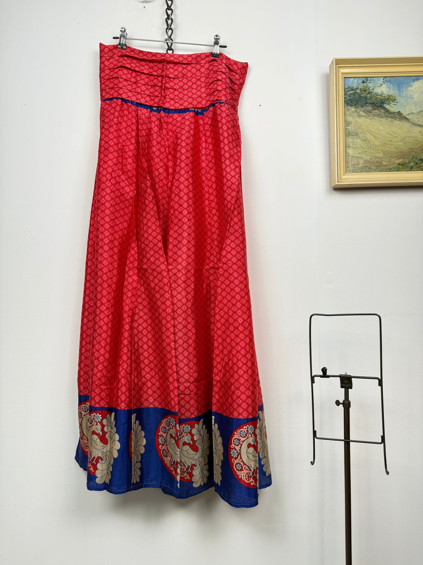 Vintage Saree Silk Pleated Skirt